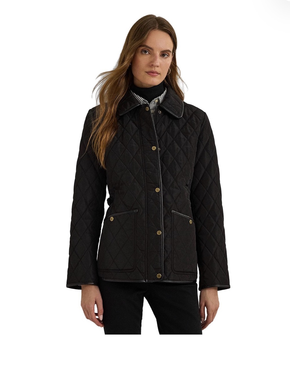 Lauren Ralph Lauren Black Quilted Snap-Front Jacket